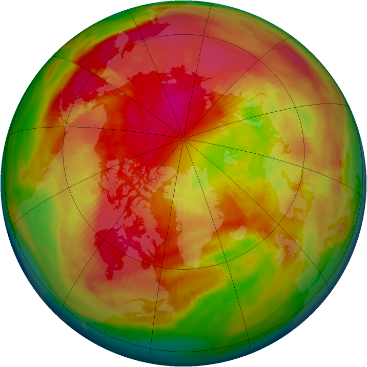 Arctic ozone map for 10 March 1980